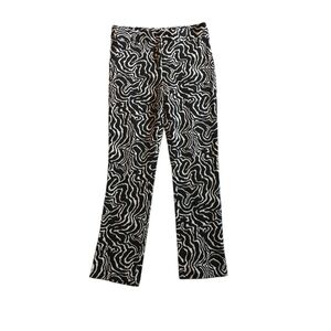 Zara Black and White Jacquard Patterned Trousers Small